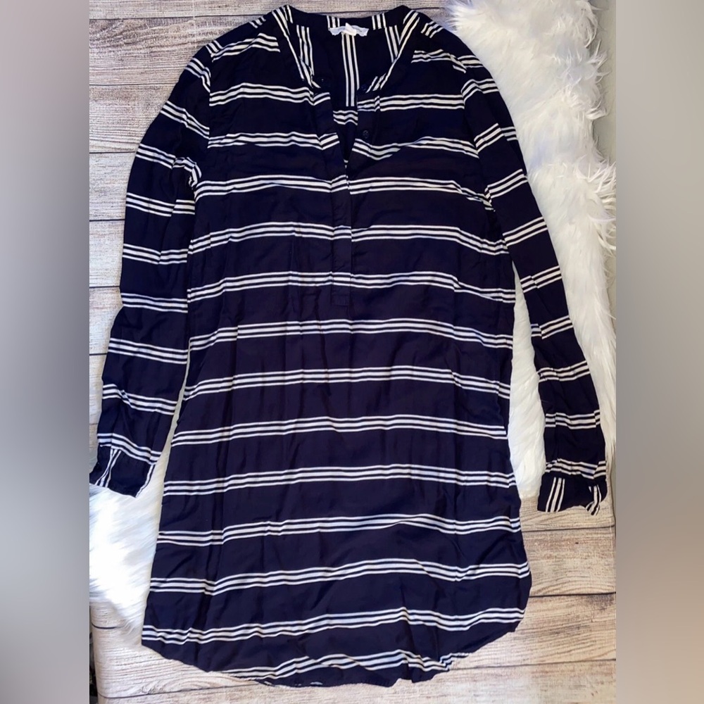 BeachLunchLounge Ally Striped Button Shirt Women's Dress Sz Small